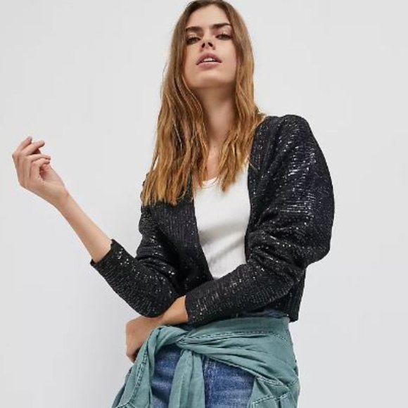 3/$30 NWOT Maeve Artemia Sequined Cardigan (XS/S) - Picture 4 of 8